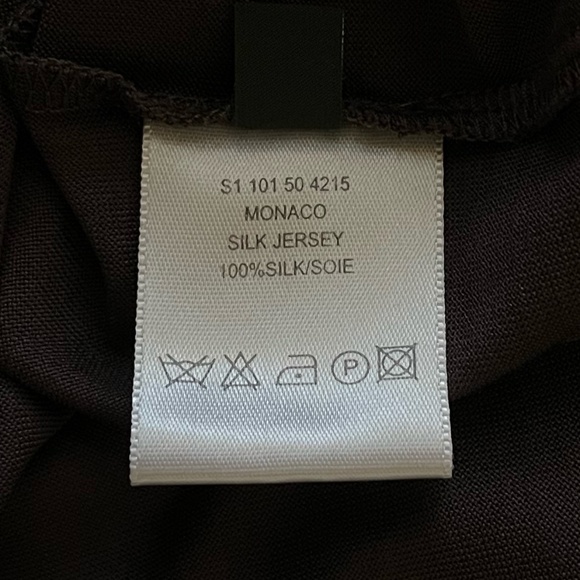 JOSEPH | Monaco 100% Silk Cross Front Jersey Dress in Rich Chocolate | Size L/40 - Picture 9 of 11